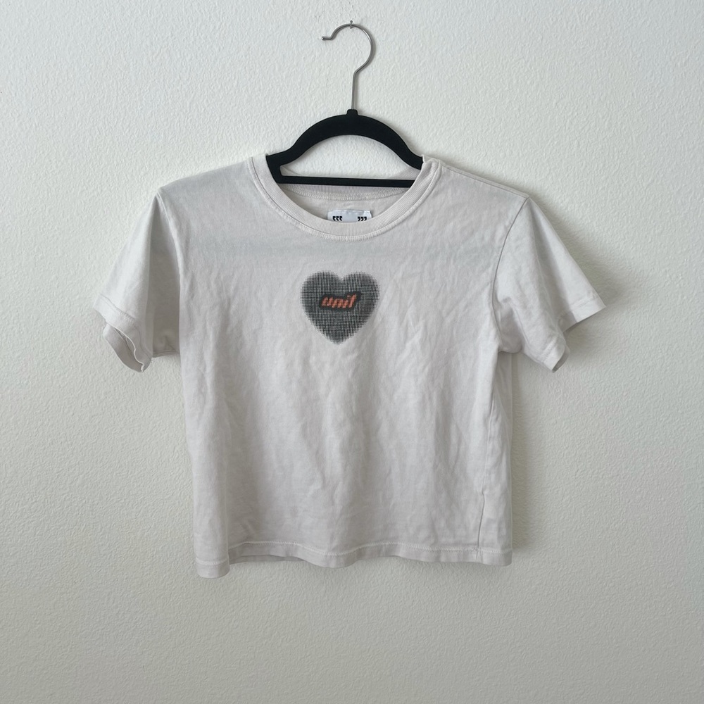 🤍UNIF Logo Heart Baby Tee❤️
